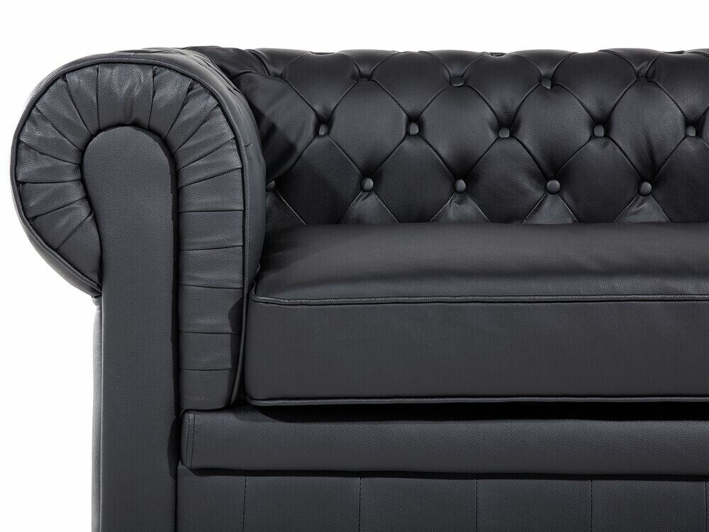 Chesterfield-sófi Berwyn 832 (Svartur)