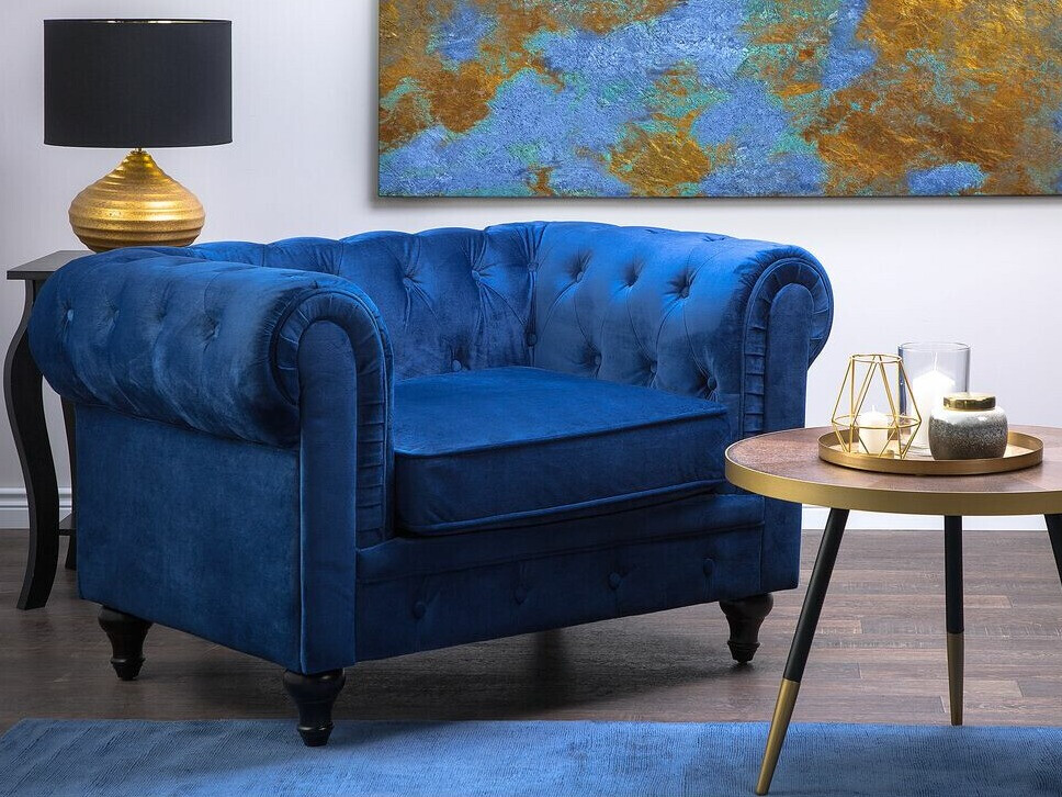 Chesterfield-hægindastóll Cirdoro 102 (Blár)