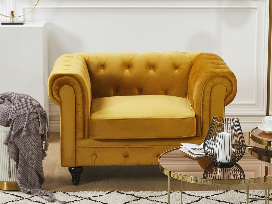 Chesterfield-hægindastóll Cirdoro 102 (Gulur)