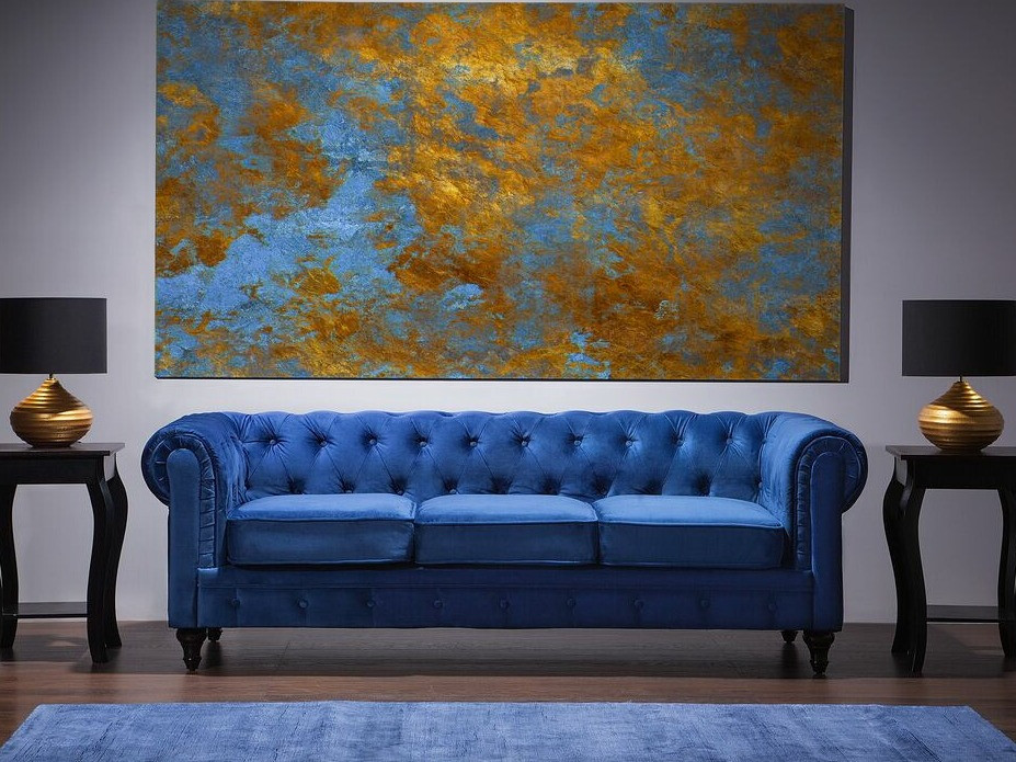 Chesterfield-sófi Cirdoro 101 (Blár)