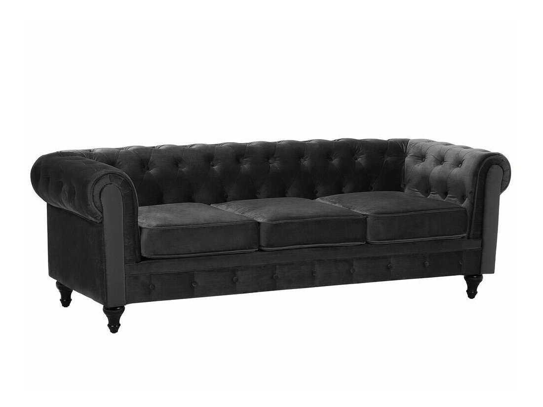 Chesterfield-sófi Cirdoro 101 (Svartur)