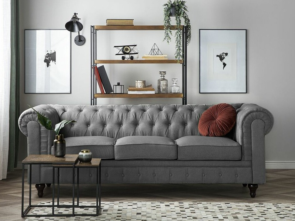 Chesterfield-sófi Cirdoro 104 (Grár)
