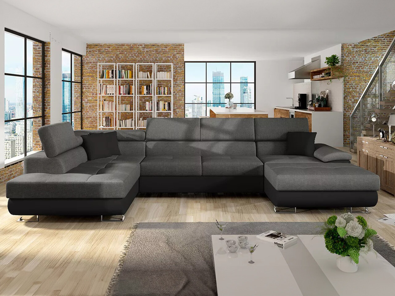Horn­sófi Comfivo Ruta IV (Soft 011 + Lux 06 + Soft 011)
