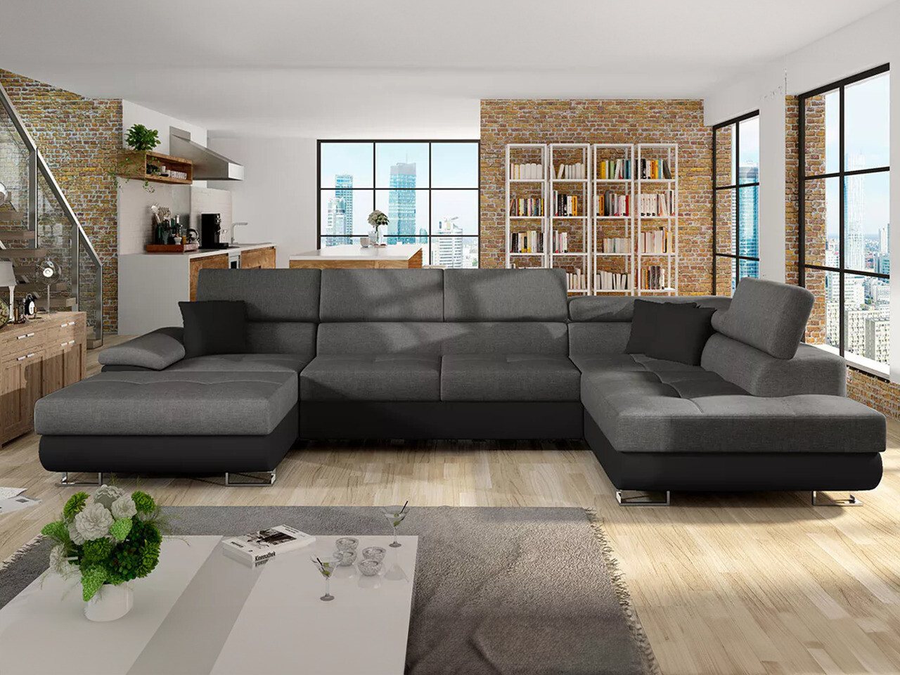 Horn­sófi Comfivo Ruta IV (Soft 011 + Lux 06 + Soft 011)