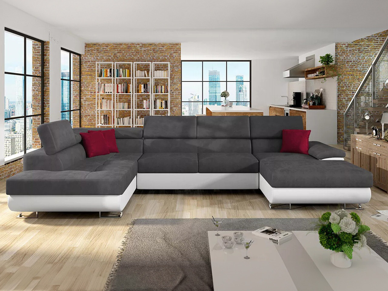 Horn­sófi Comfivo Ruta IV (Soft 017 + Uttario Velvet 2971 + Kronos 02)