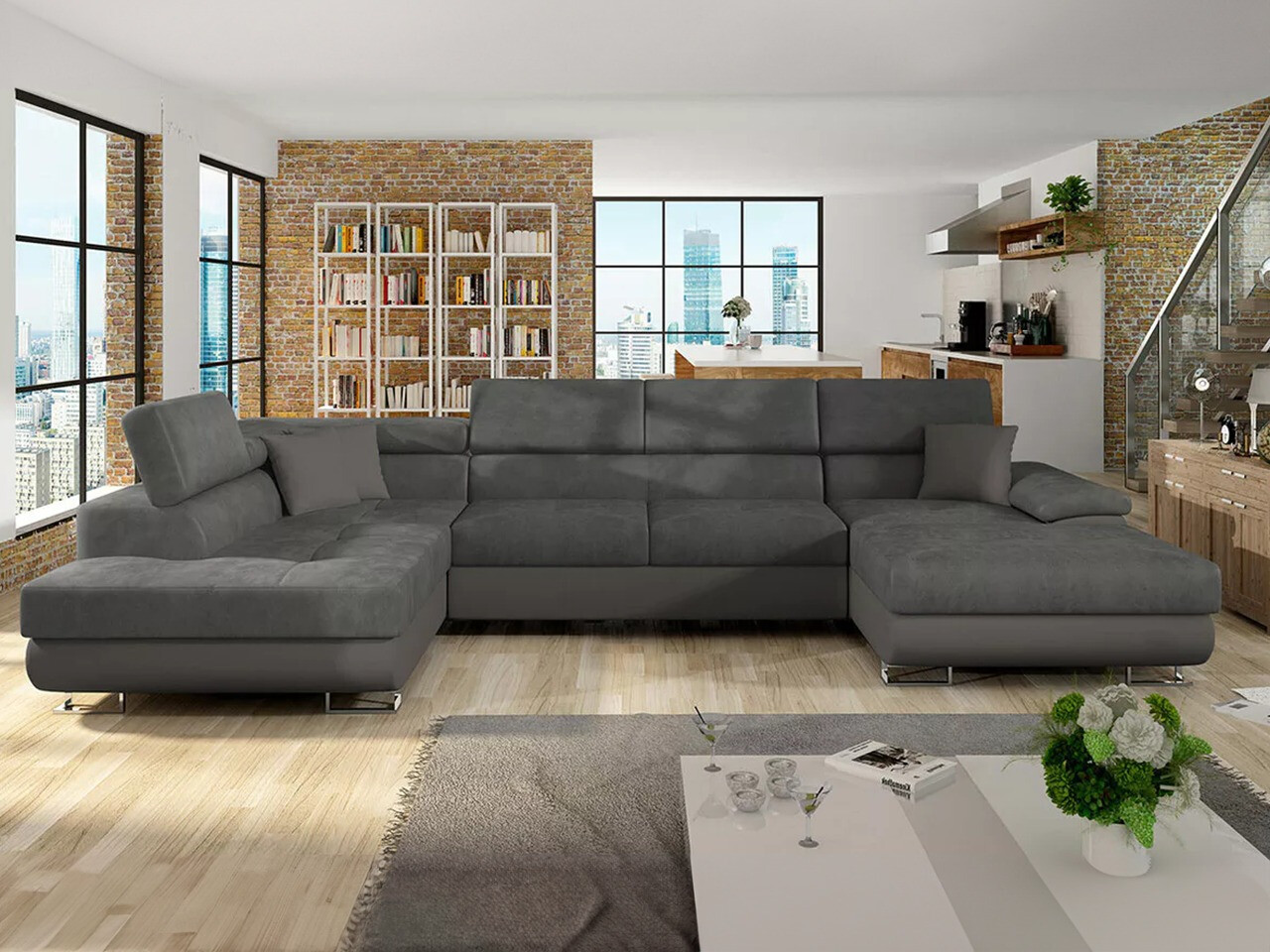 Horn­sófi Comfivo Ruta IV (Soft 029 + Uttario Velvet 2971 + Soft 029)