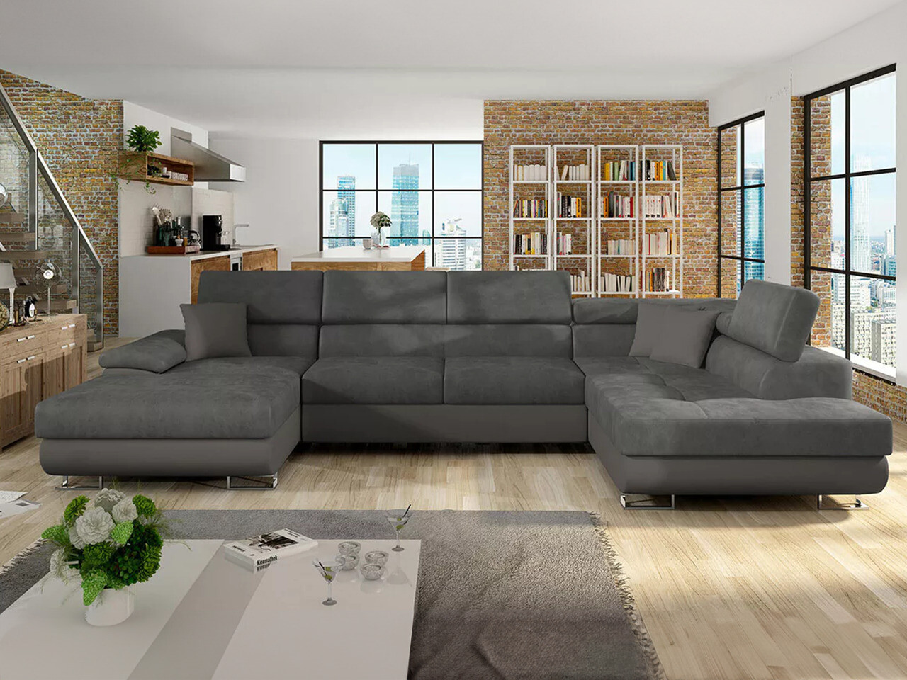 Horn­sófi Comfivo Ruta IV (Soft 029 + Uttario Velvet 2971 + Soft 029)