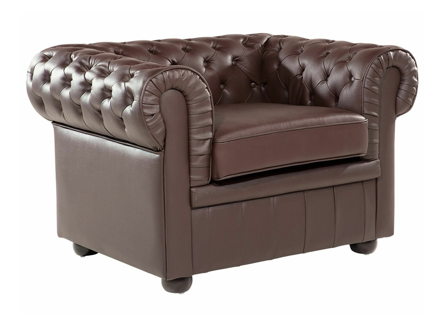 Chesterfield-hægindastóll Cirdoro 105 (Dökkbrúnn)