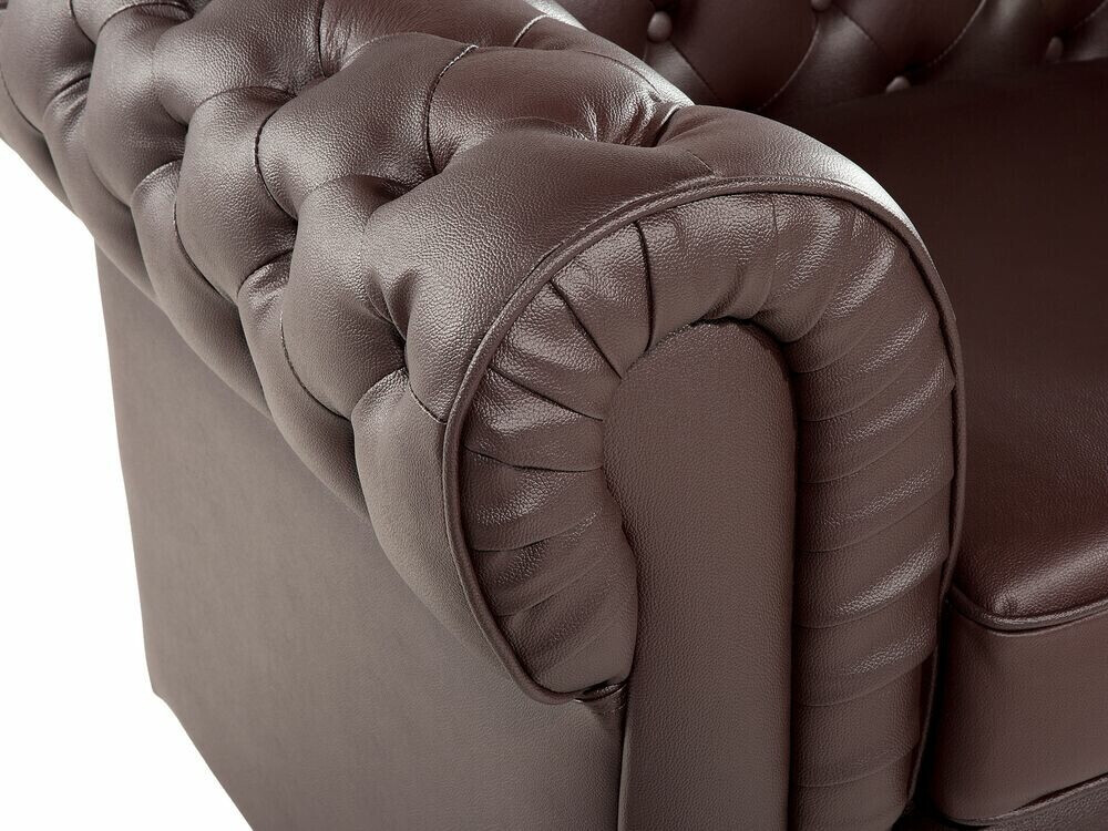 Chesterfield-hægindastóll Cirdoro 105 (Dökkbrúnn)