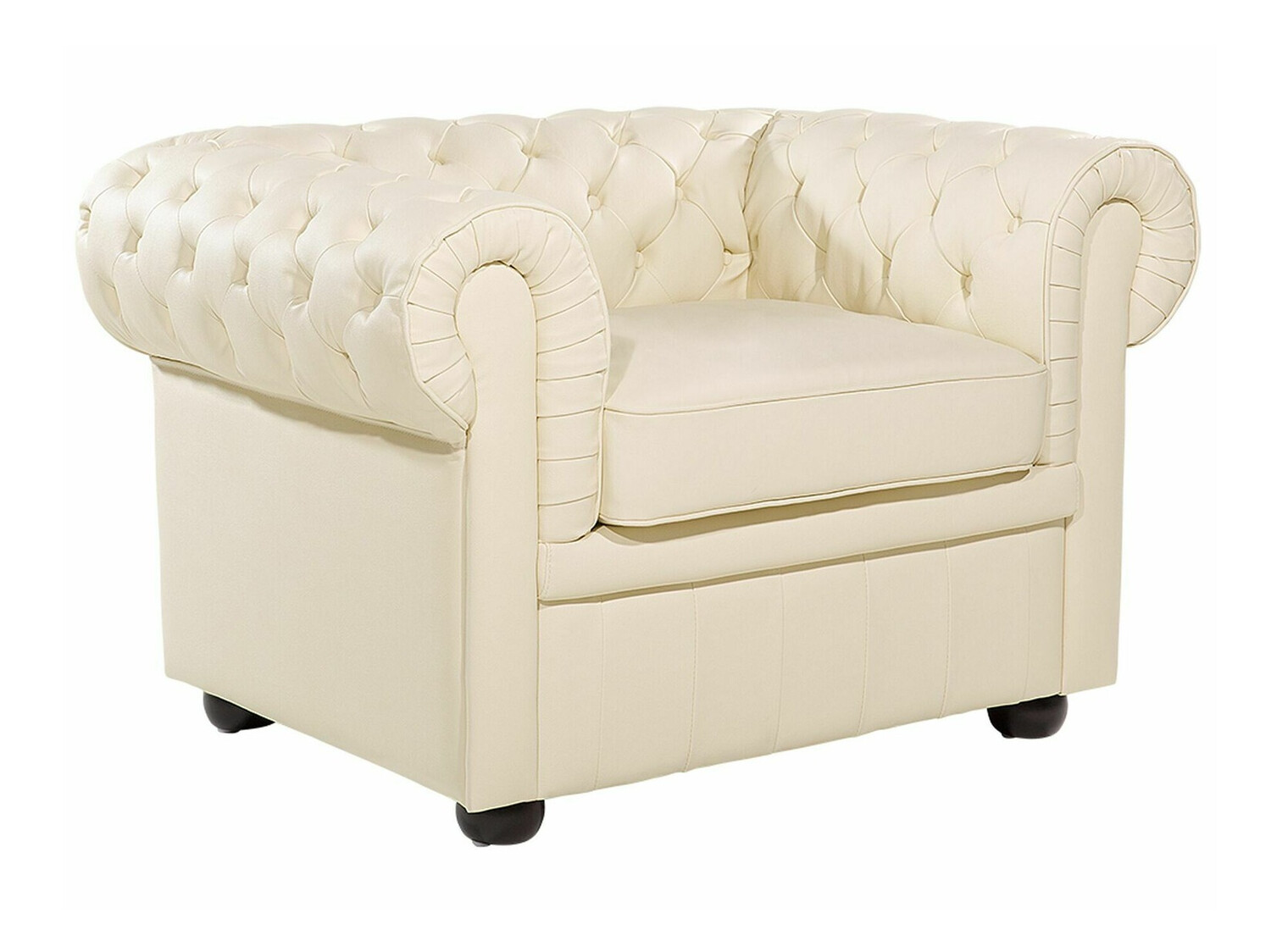 Chesterfield-hægindastóll Cirdoro 105 (Rjómalitur)