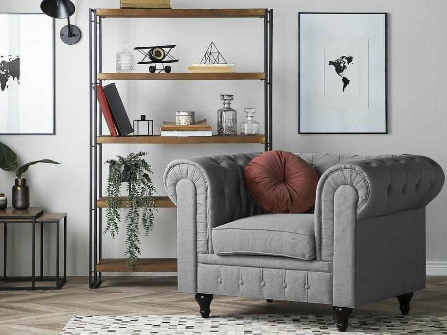Chesterfield-hægindastóll Cirdoro 107 (Grár)