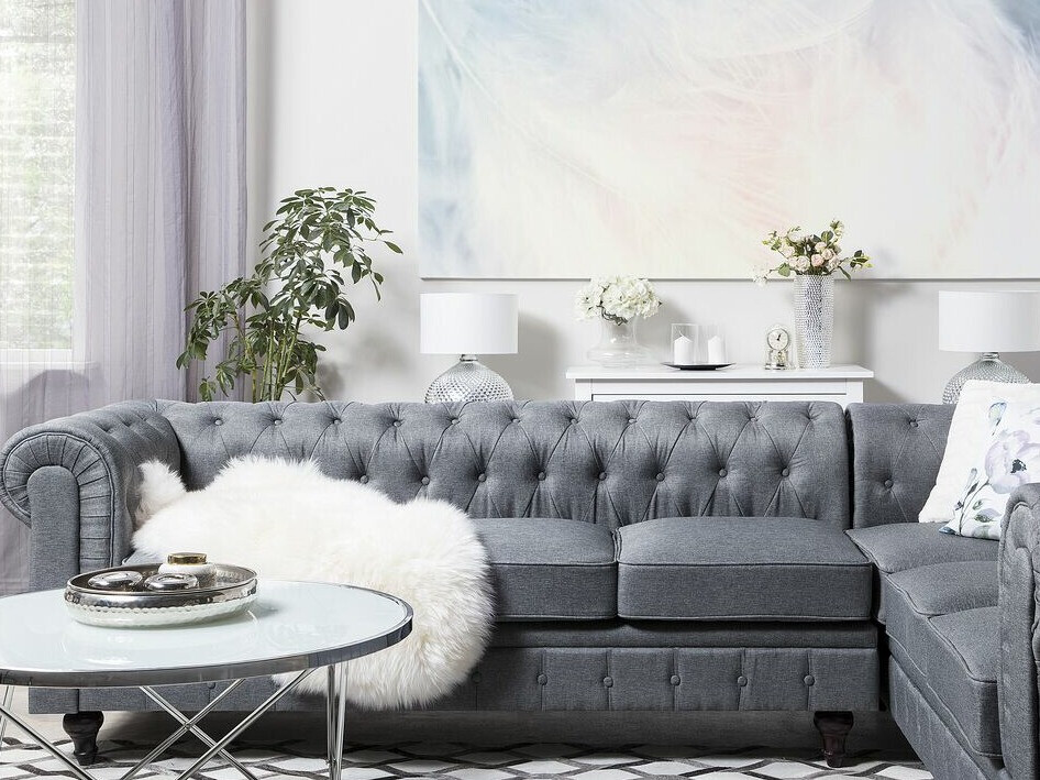 Chesterfield-hornsófi Cirdoro 109 (Grár)