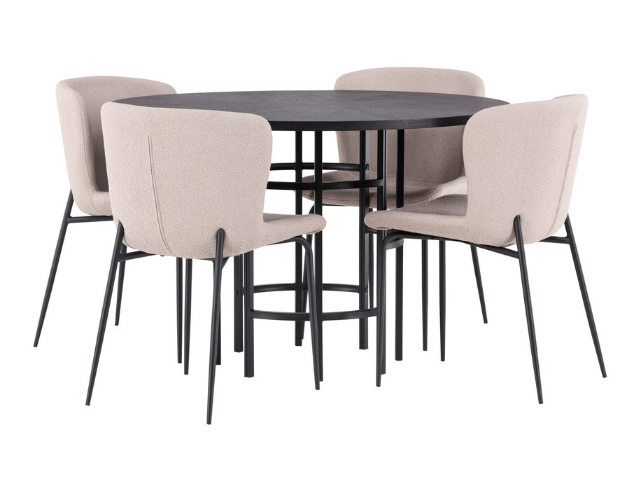 Borðstofusett Dallas 4143 (Beige + Svartur)