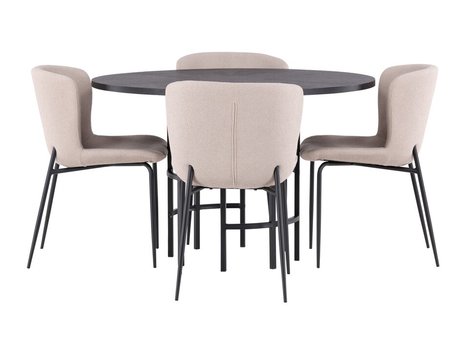 Borðstofusett Dallas 4143 (Beige + Svartur)
