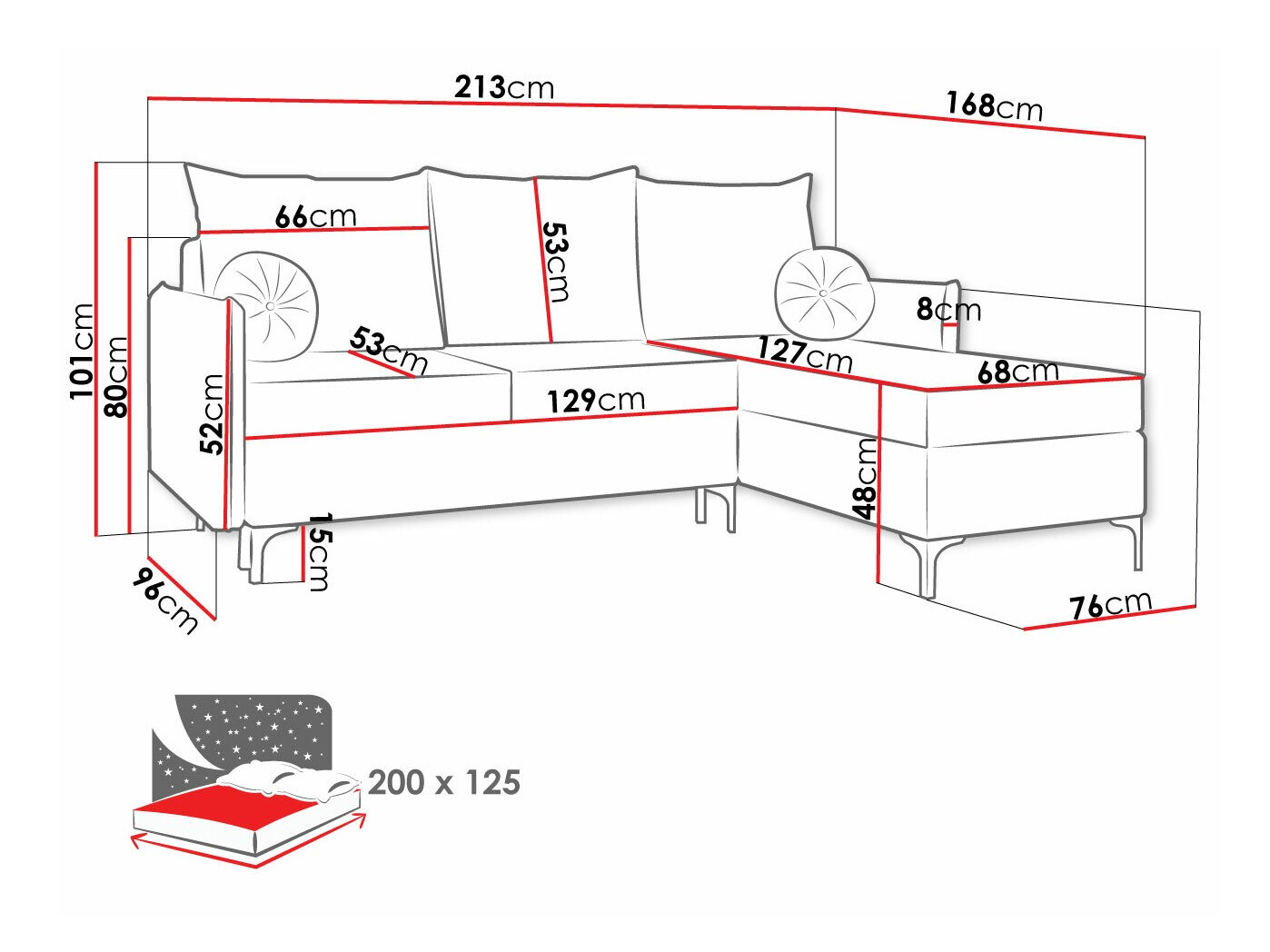 Horn­sófi Clovis 112 (Manila 25)