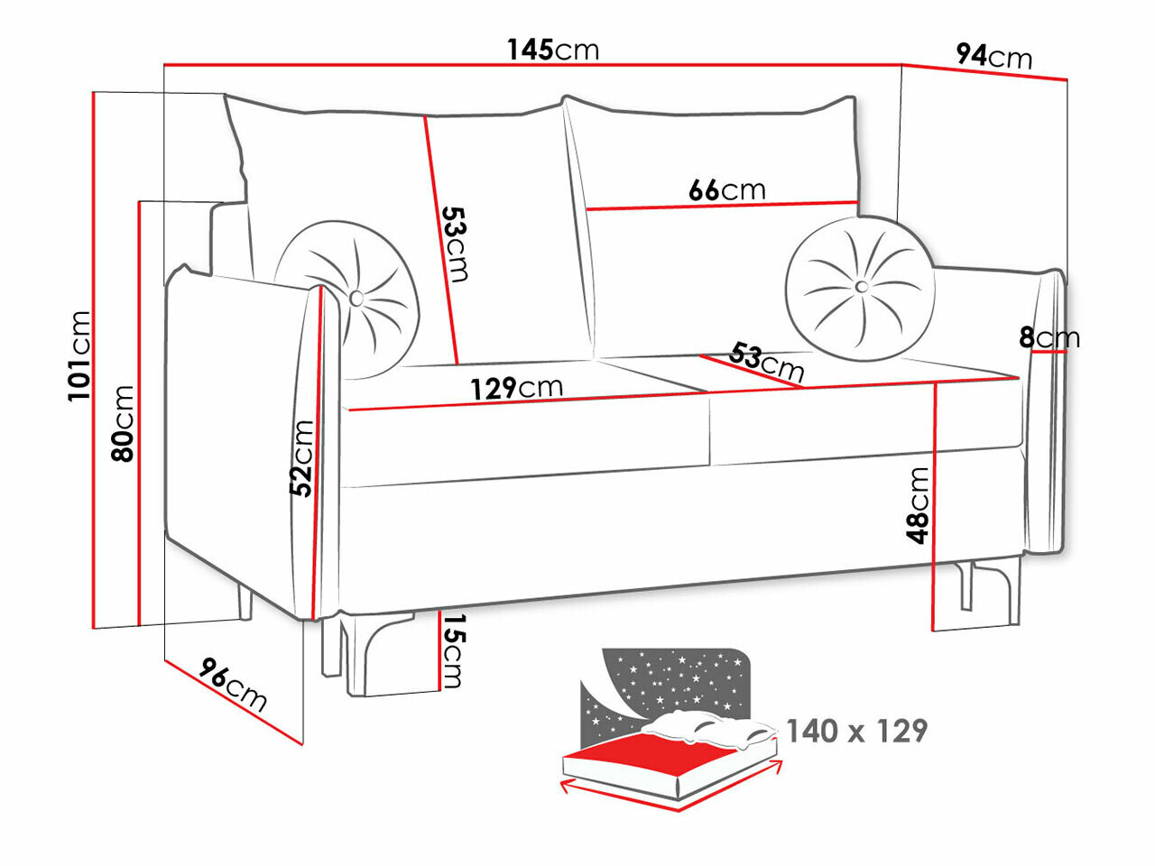 Svefnsófi Clovis 110 (Manila 33)