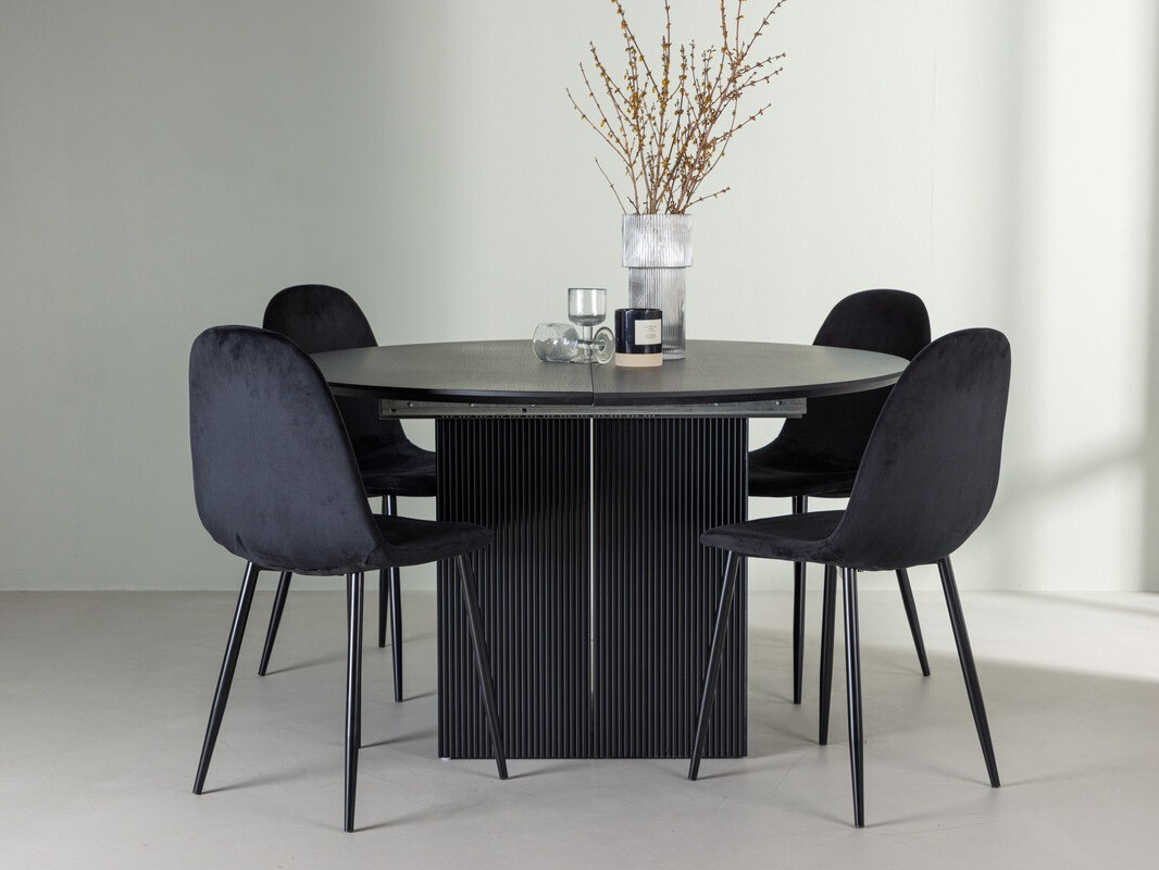 Borðstofusett Dallas 4287 (Svartur)