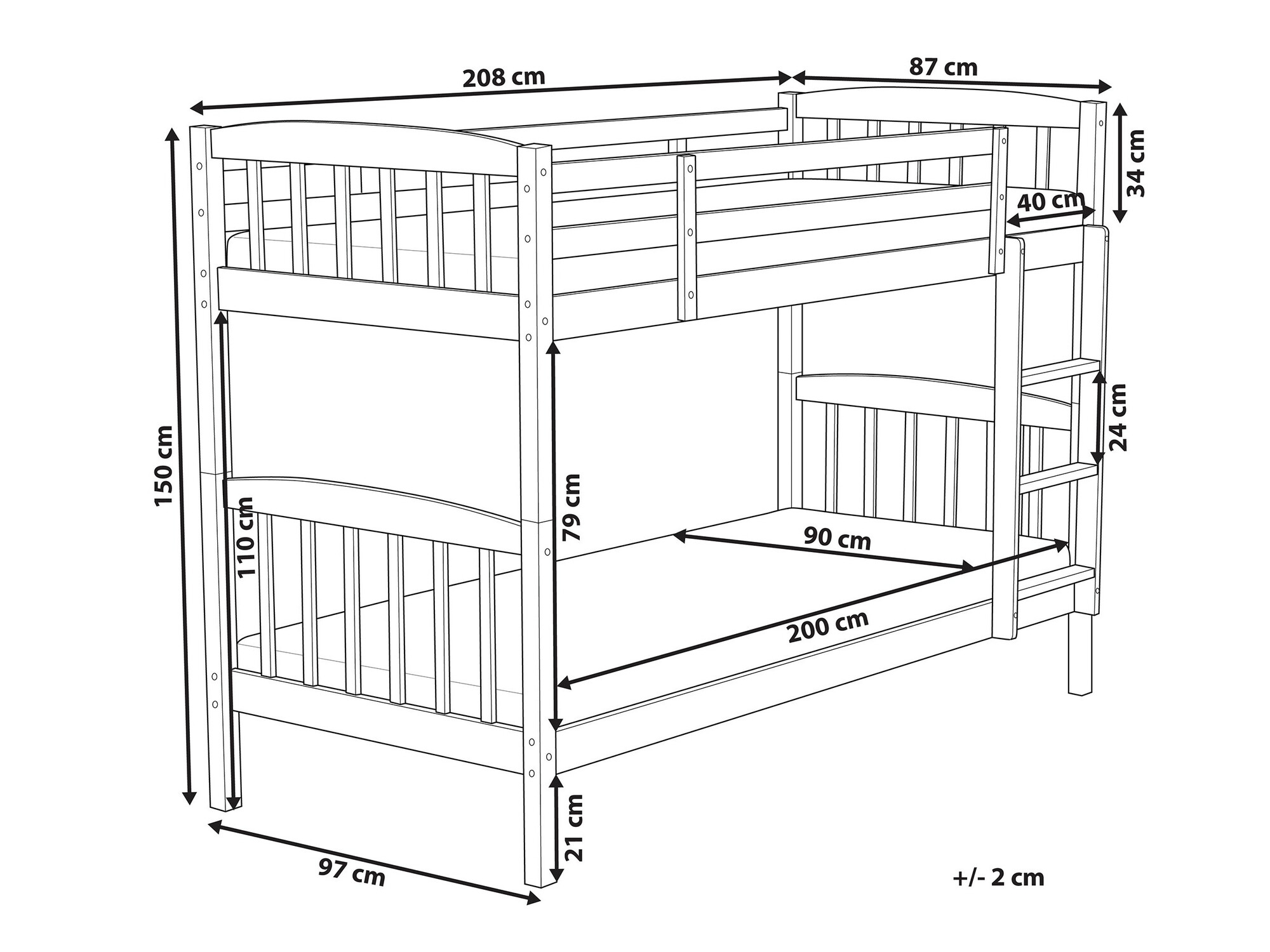 Koja Berwyn 1198 (Dökkur viður)