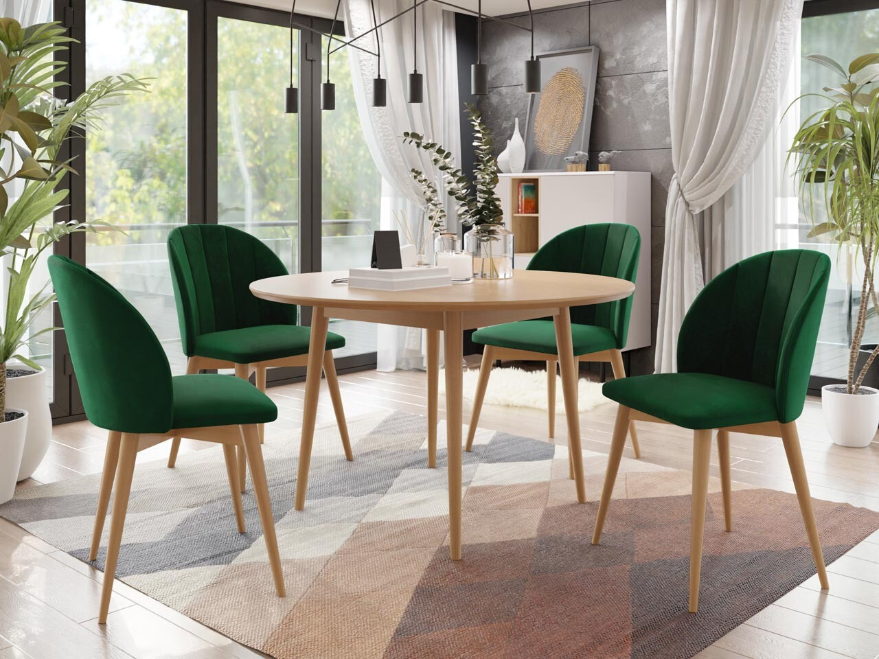 Borðstofusett Racine 127 (Brúnn + Magic Velvet 2225)