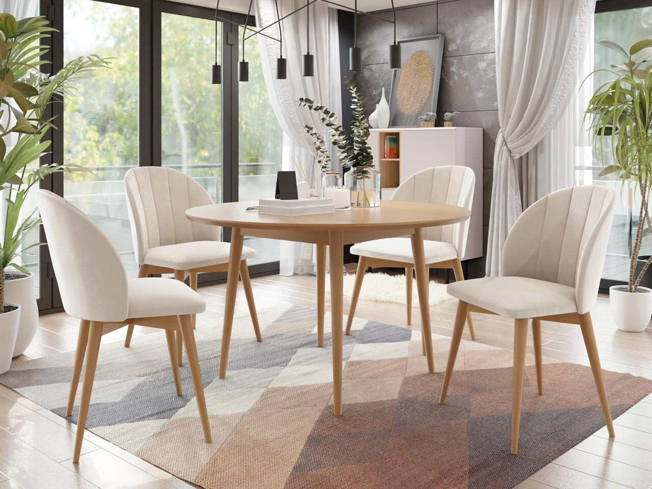 Borðstofusett Racine 127 (Brúnn + Magic Velvet 2250)