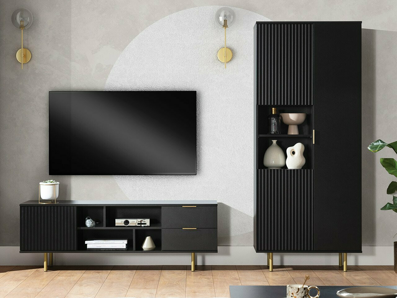Sjónvarpsskápur Decus (Svartur)