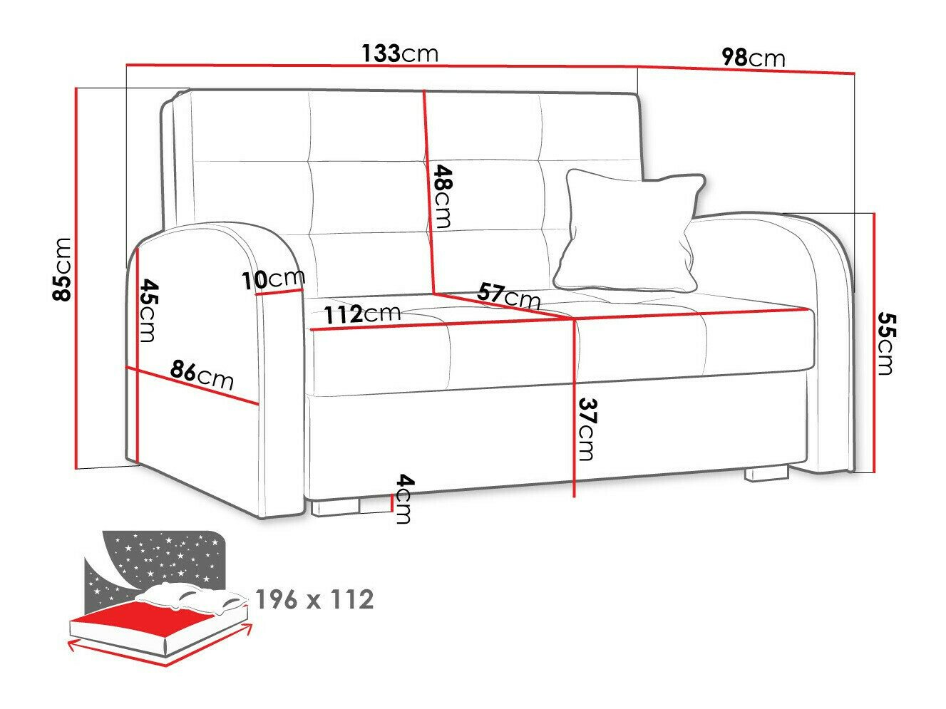 Svefnsófi Silona II (Kronos 22)