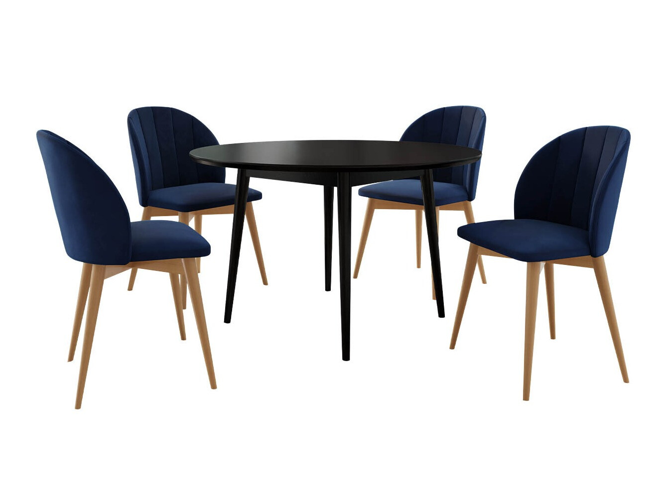 Borðstofusett Racine 127 (Brúnn + Magic Velvet 2216)