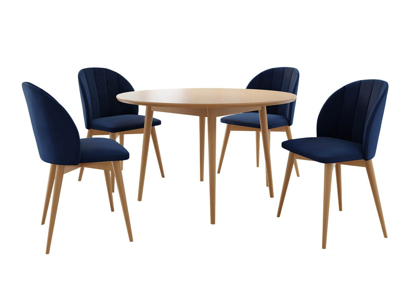 Borðstofusett Racine 127 (Brúnn + Magic Velvet 2216)
