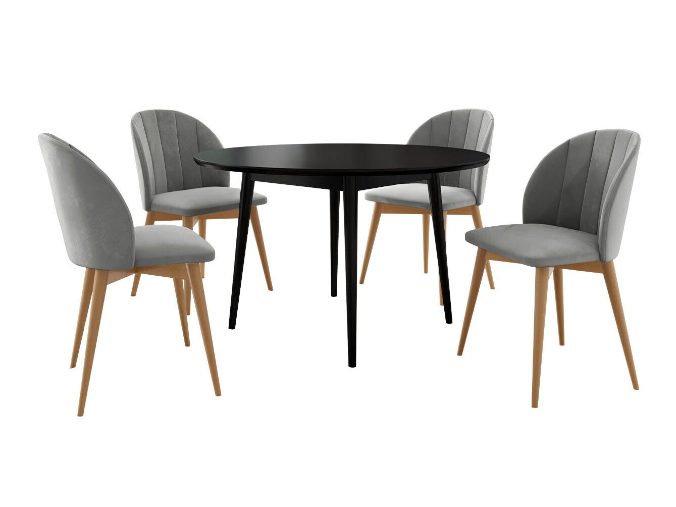Borðstofusett Racine 127 (Brúnn + Magic Velvet 2217)