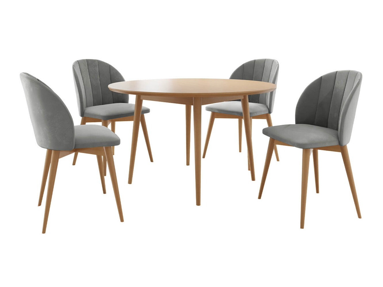 Borðstofusett Racine 127 (Brúnn + Magic Velvet 2217)