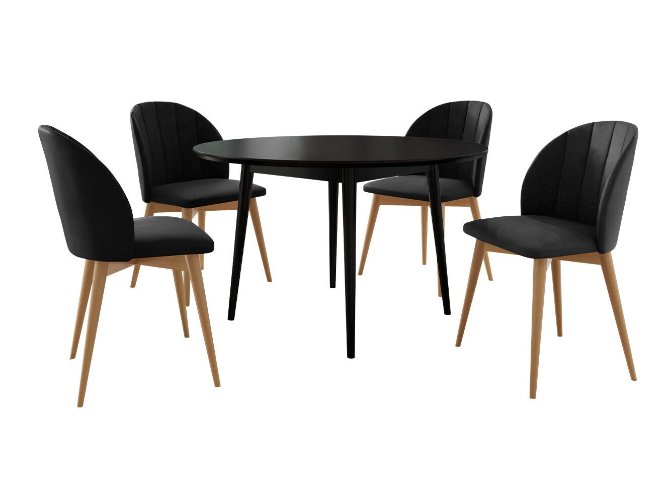 Borðstofusett Racine 127 (Brúnn + Magic Velvet 2219)
