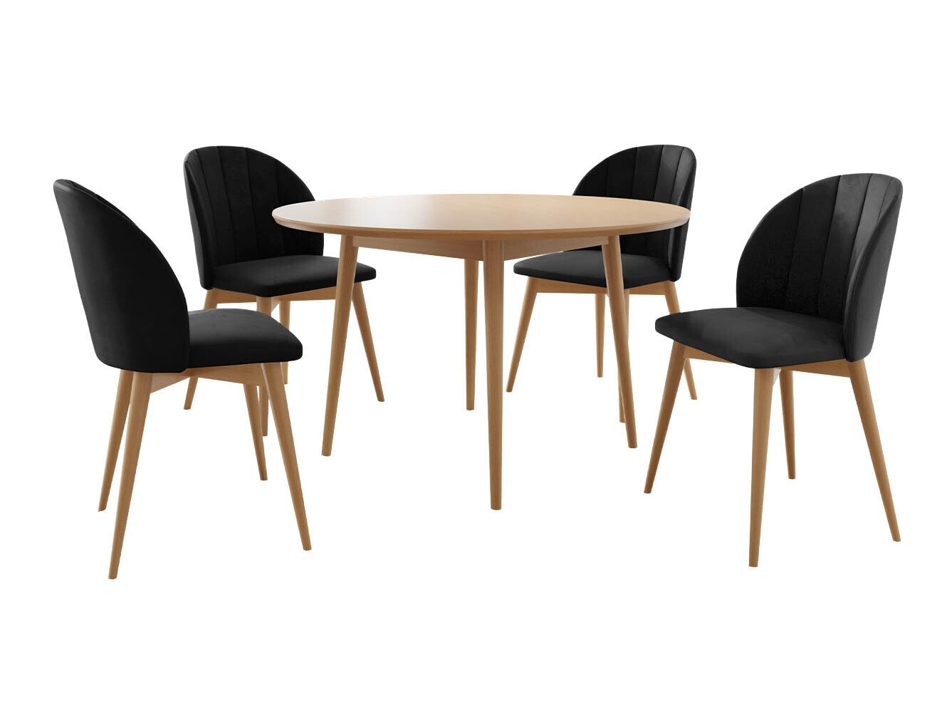 Borðstofusett Racine 127 (Brúnn + Magic Velvet 2219)