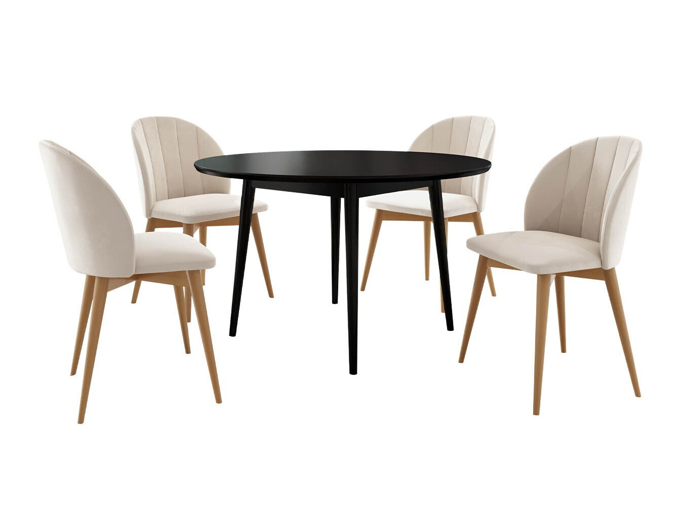 Borðstofusett Racine 127 (Brúnn + Magic Velvet 2250)