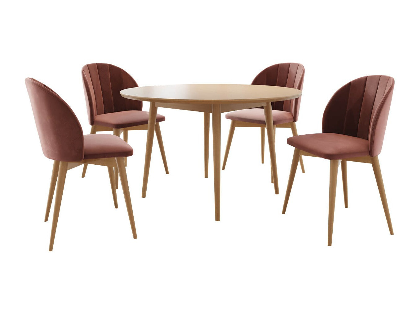Borðstofusett Racine 127 (Brúnn + Magic Velvet 2258)