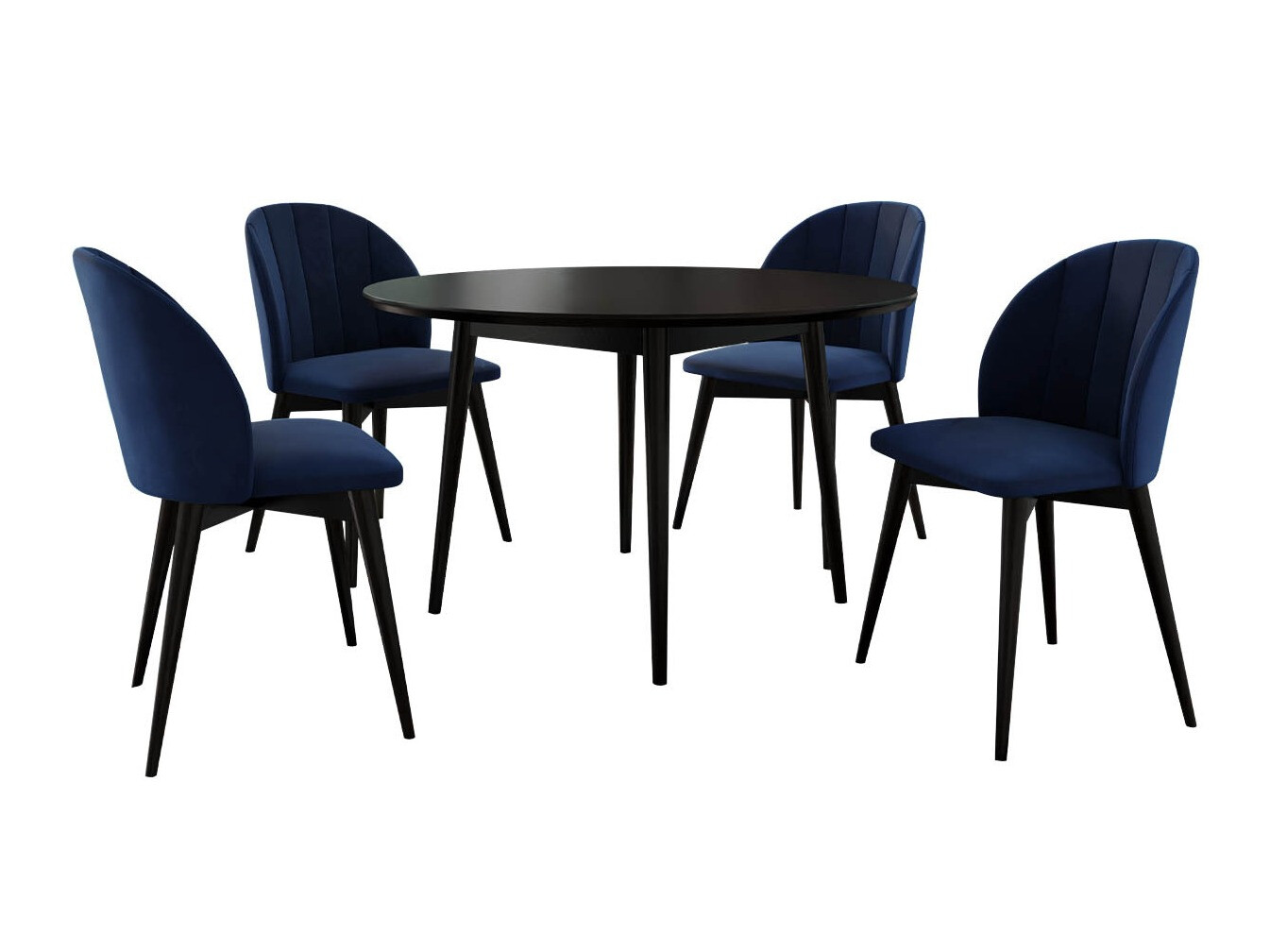 Borðstofusett Racine 127 (Svartur + Magic Velvet 2216)