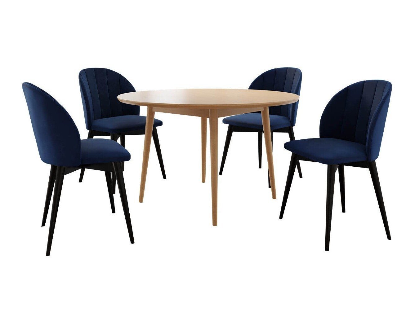 Borðstofusett Racine 127 (Svartur + Magic Velvet 2216)