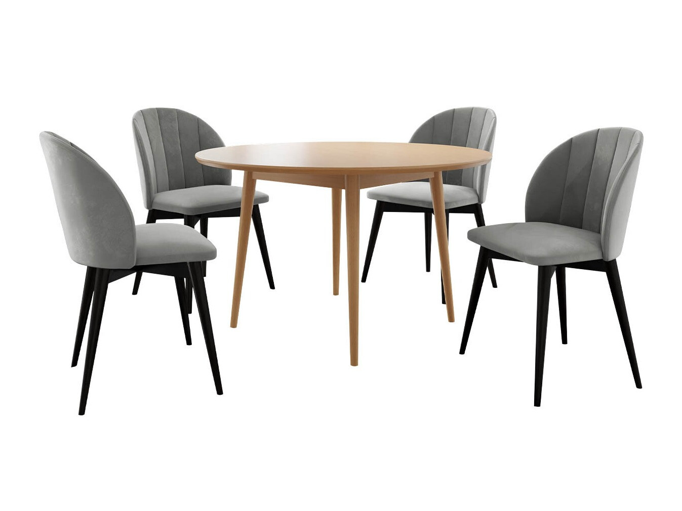 Borðstofusett Racine 127 (Svartur + Magic Velvet 2217)