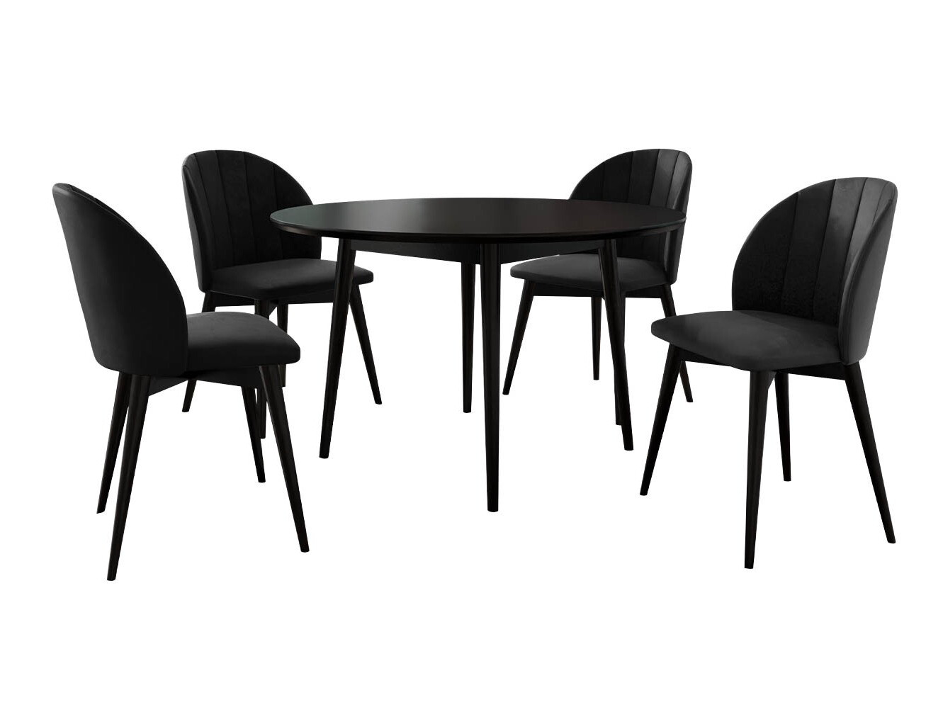 Borðstofusett Racine 127 (Svartur + Magic Velvet 2219)