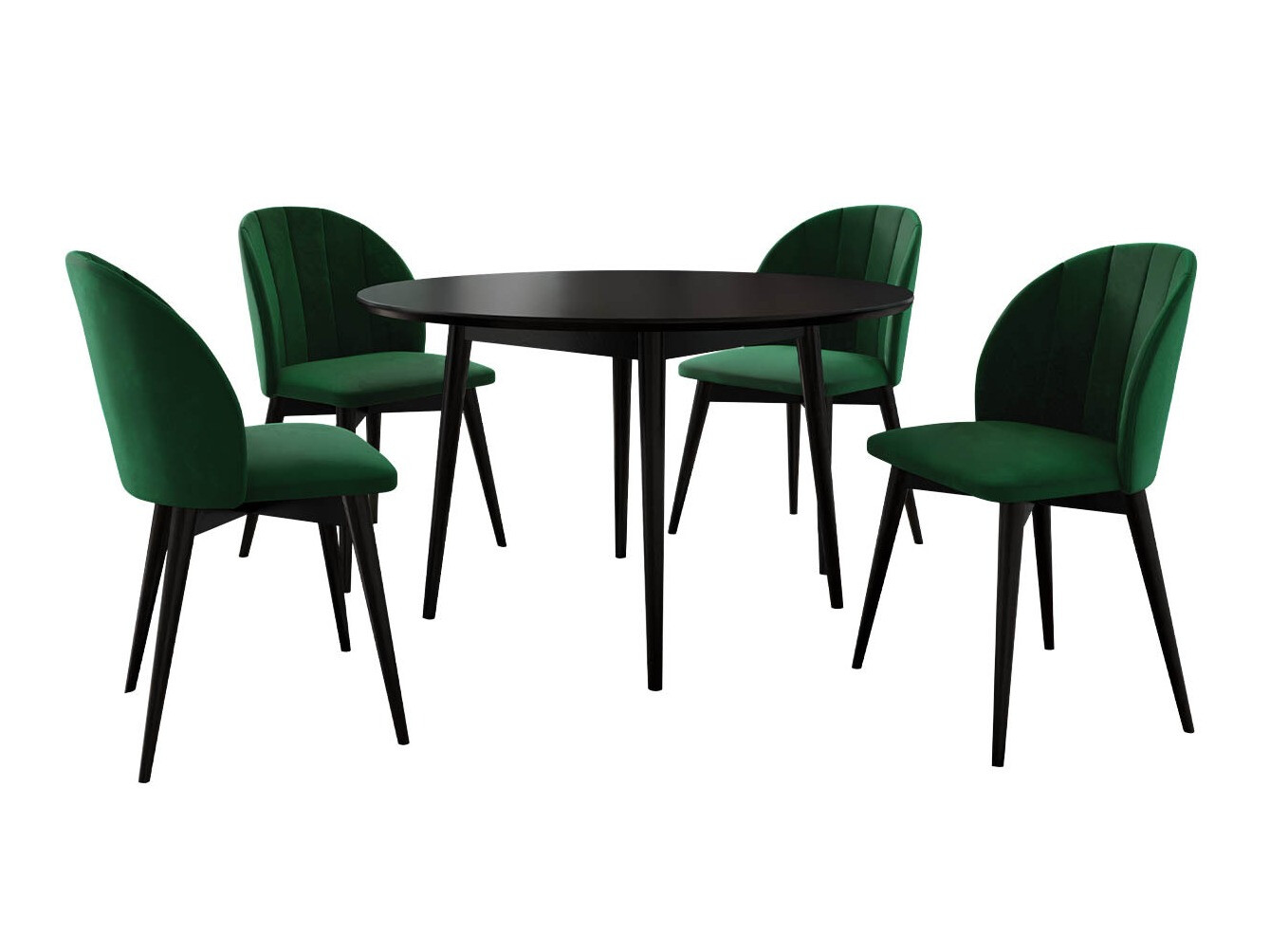 Borðstofusett Racine 127 (Svartur + Magic Velvet 2225)
