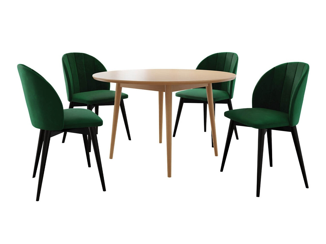 Borðstofusett Racine 127 (Svartur + Magic Velvet 2225)