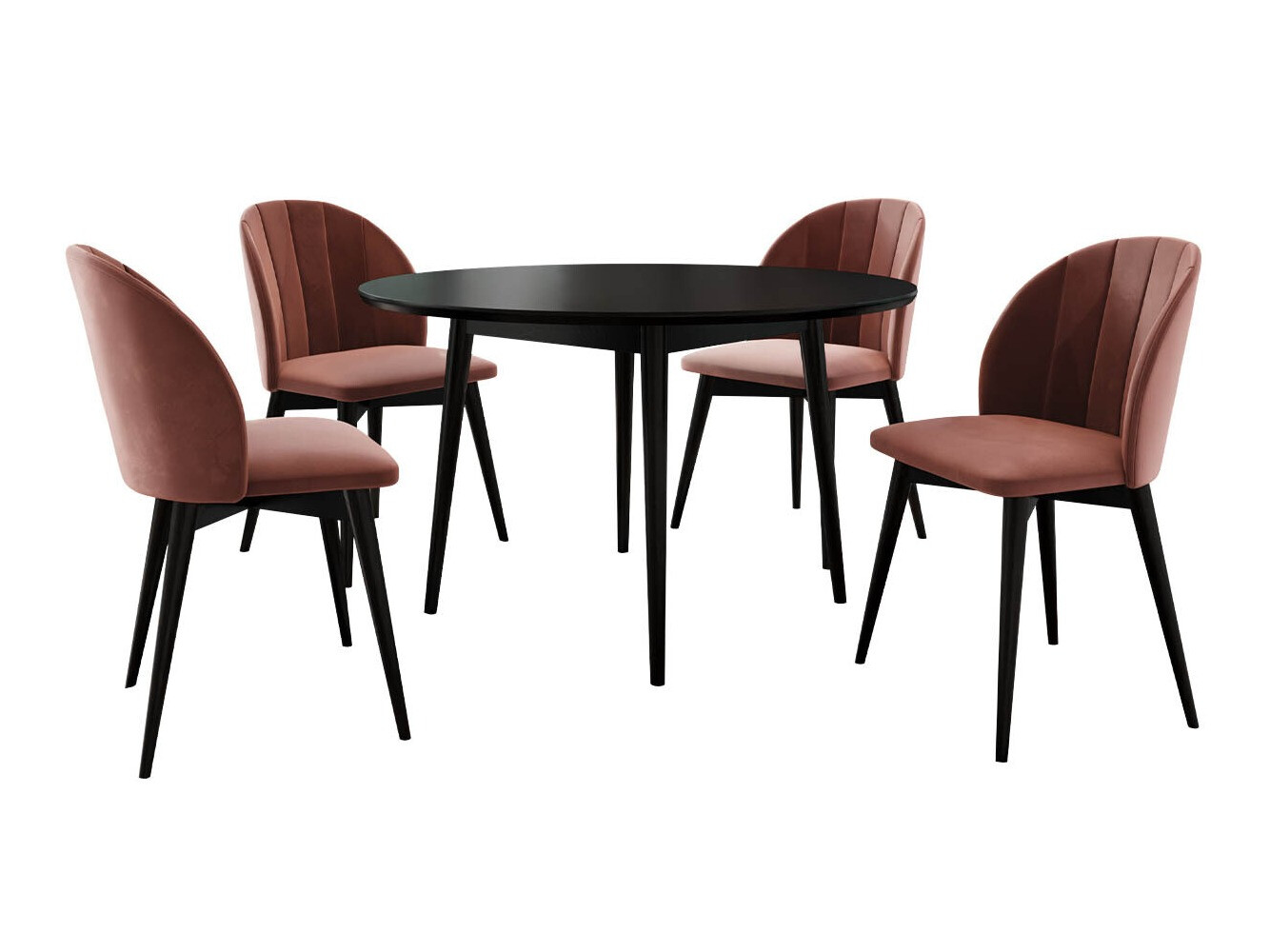 Borðstofusett Racine 127 (Svartur + Magic Velvet 2258)