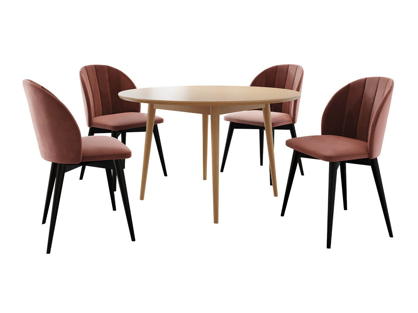 Borðstofusett Racine 127 (Svartur + Magic Velvet 2258)