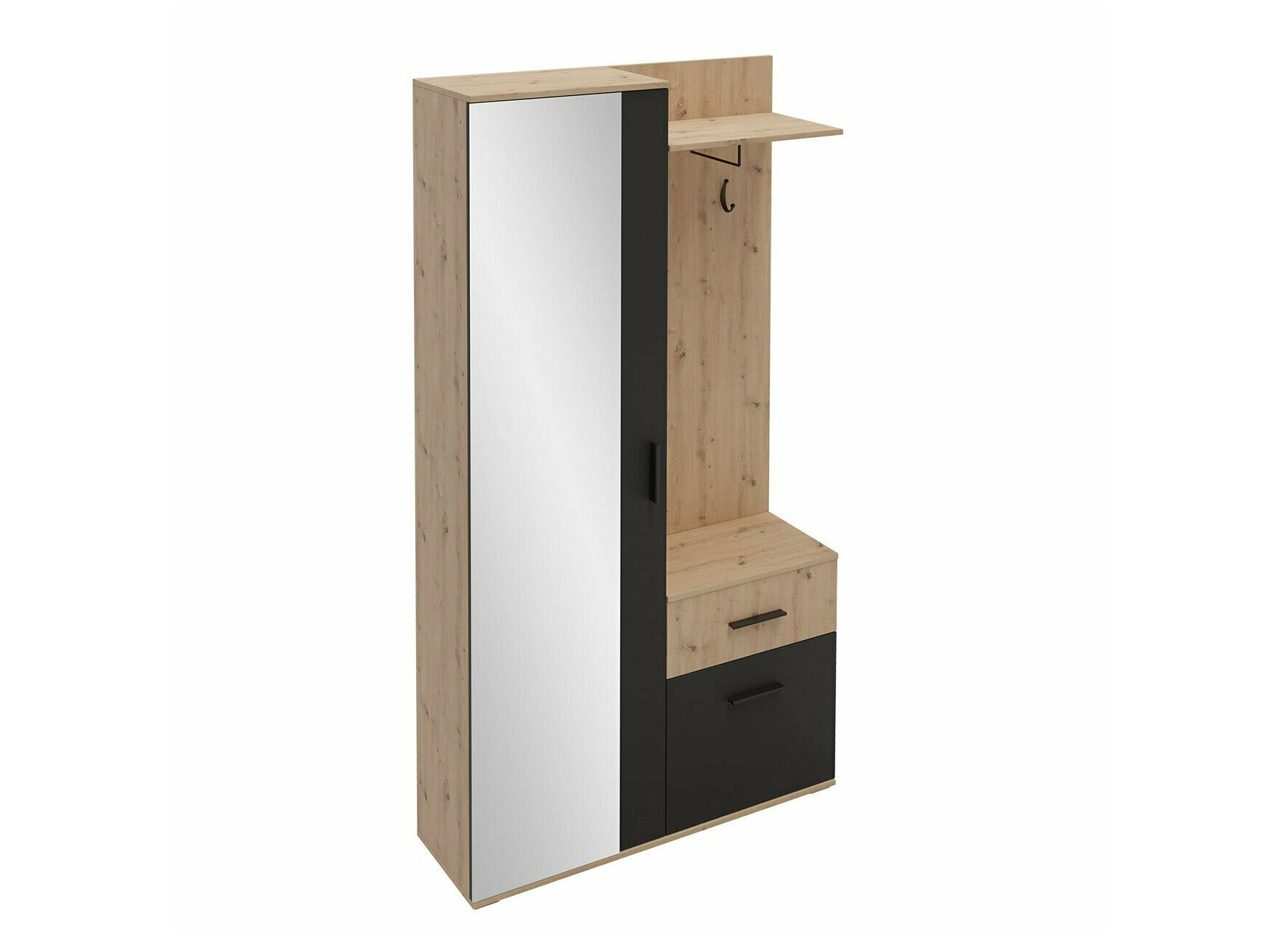 Forstofusett Pavo (Artisan-eik + Svartur)