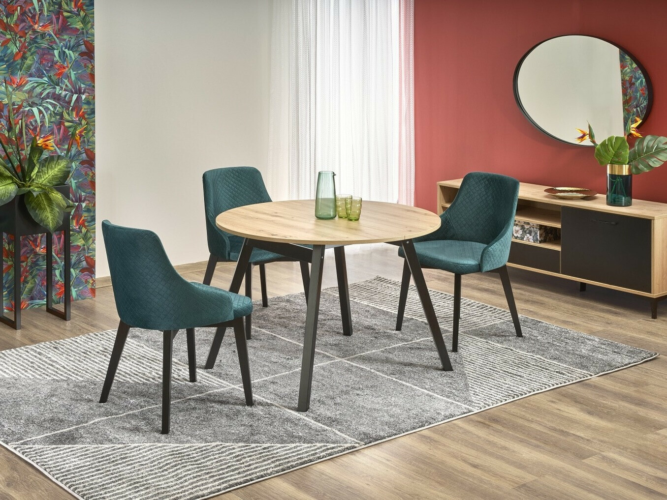 Borð Houston 981 (Artisan-eik + Svartur)