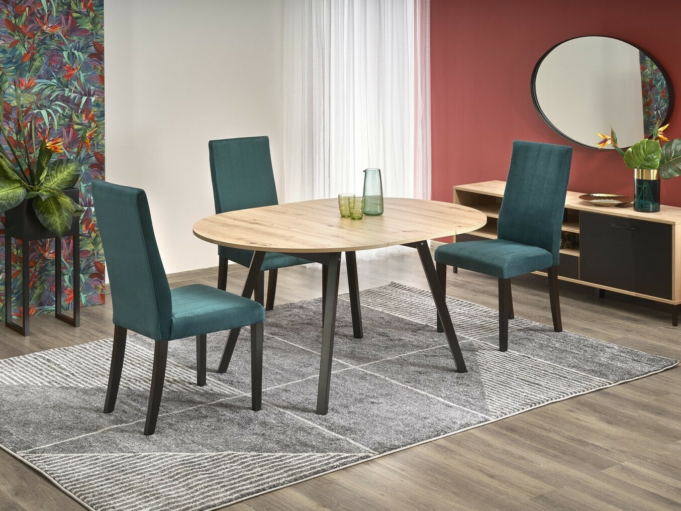 Borð Houston 981 (Artisan-eik + Svartur)