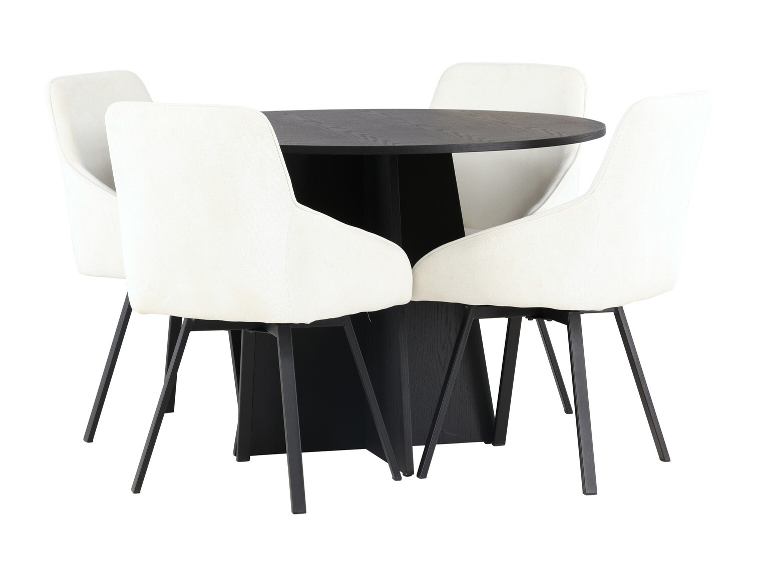 Borðstofusett Dallas 4325 (Beige + Svartur)