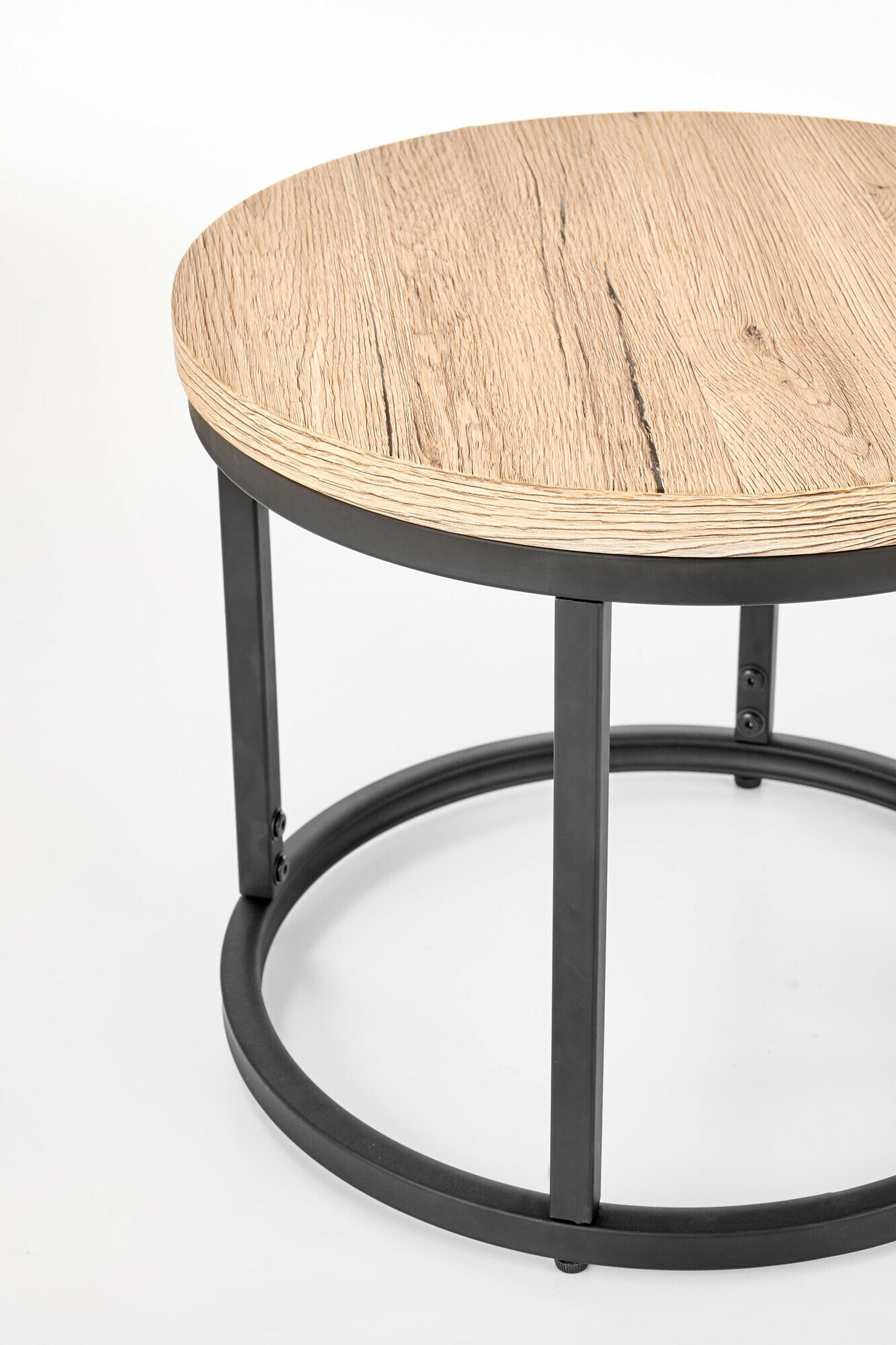 Sett af sófaborðum Houston 951 (San Remo-eik + Svartur)