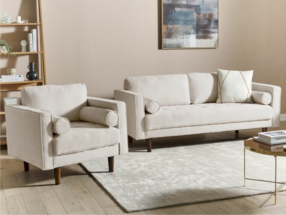 Bólstrað húsganasett Berwyn 1736 (Beige)