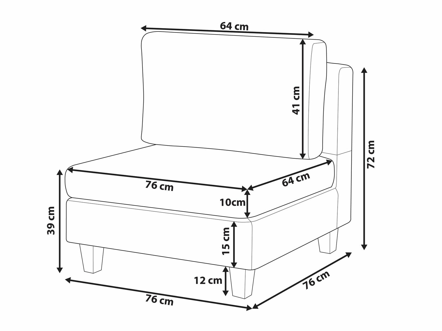 Hægindastóla eining Elbmeli 101 (Beige)