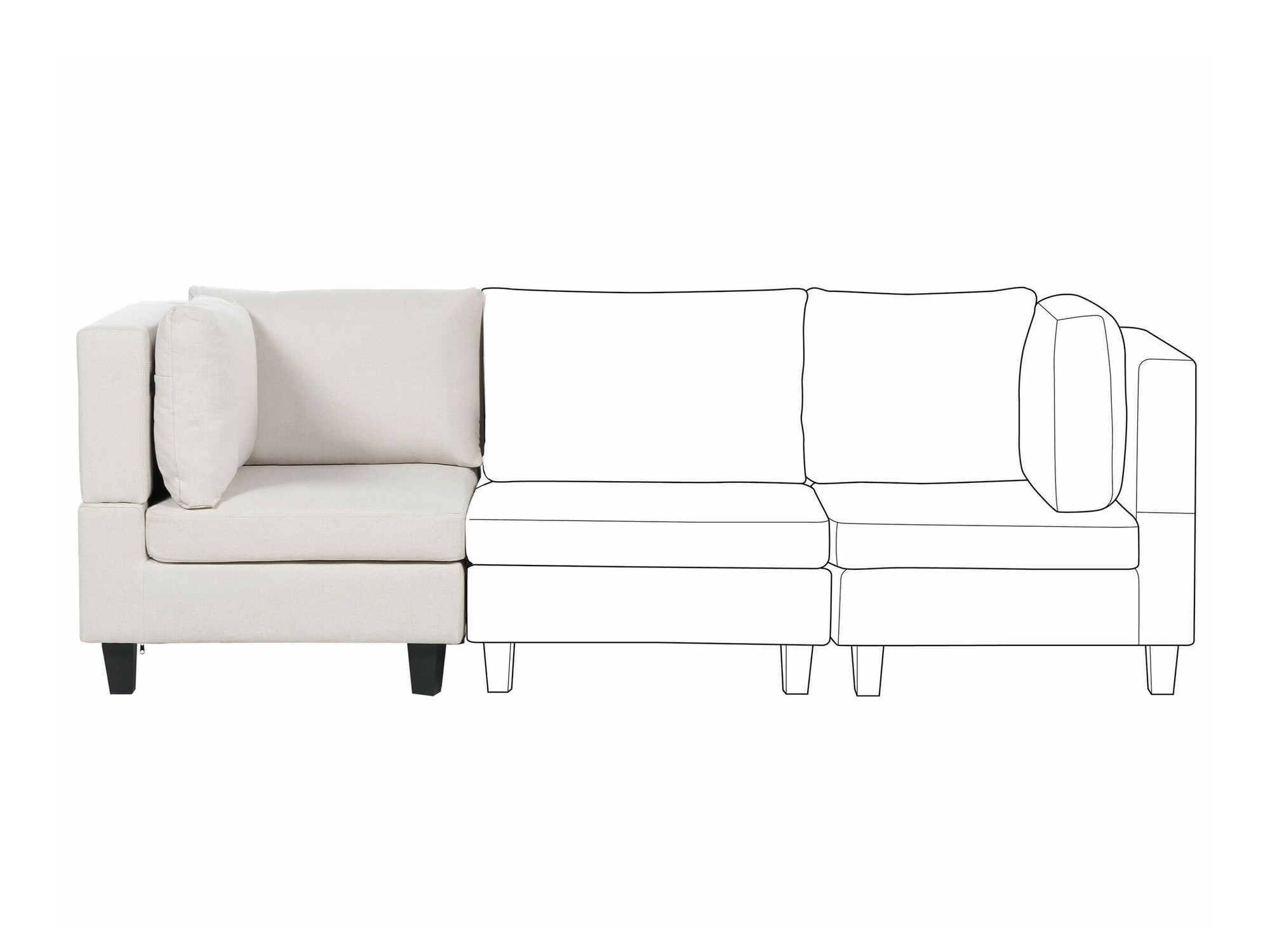 Sófaeining Elbmeli 102 (Beige)
